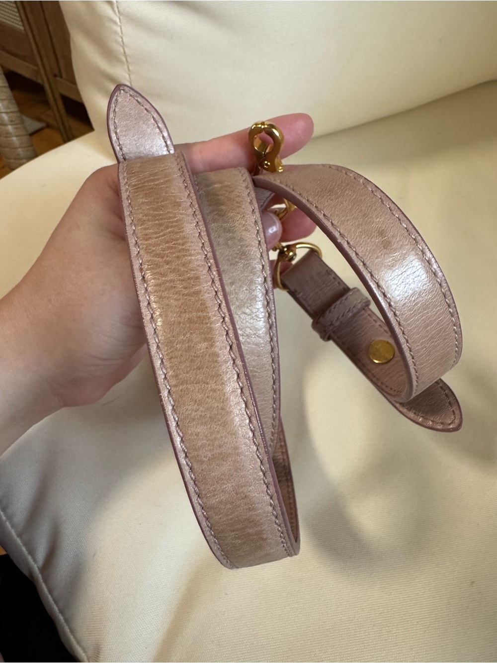 Miu Miu Neutral Pink Matelassé Coffer Hobo Bag w/ Strap - Picture 14 of 16